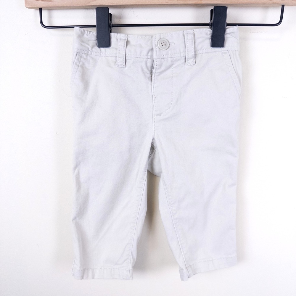 Baby Gap Chino Pants Kids 6-12M Ivory Stretch Twill Straight Leg Trousers‎